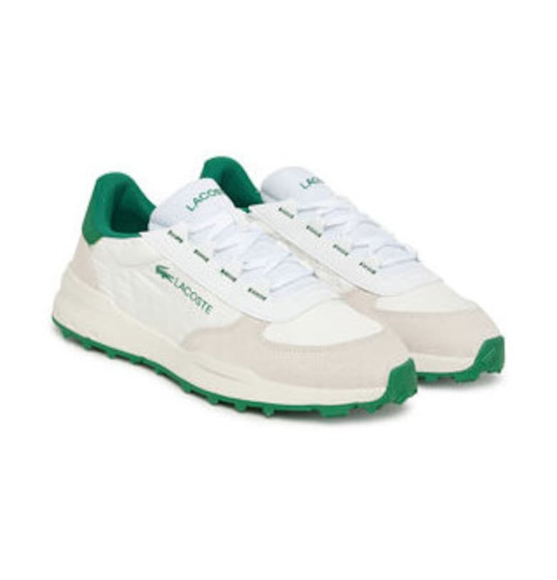 Мъжки кецове -  естествена кожа - зелен - бял Lacoste