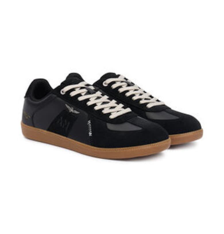 Мъжки кецове -  черен екологична кожа Aeronautica Militare