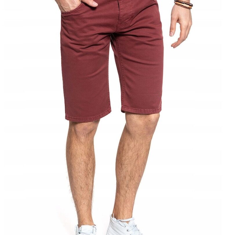 Мъжки къси панталони -  1007589 7139 - Материал: 100% памук - Кройка: Slim Fit - Закопчаване: Цип - Брой джобове: 5 - W29 EU - Червени Mustang