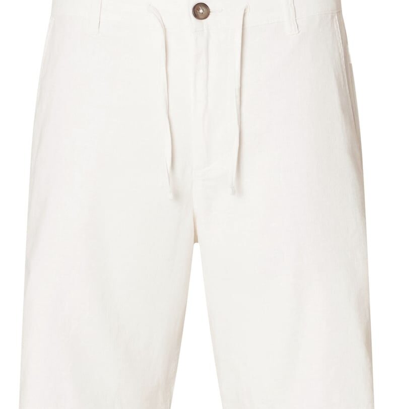 Мъжки къси панталони  16087638 - Органичен памук/лен - Екрю - Екрю Selected Homme