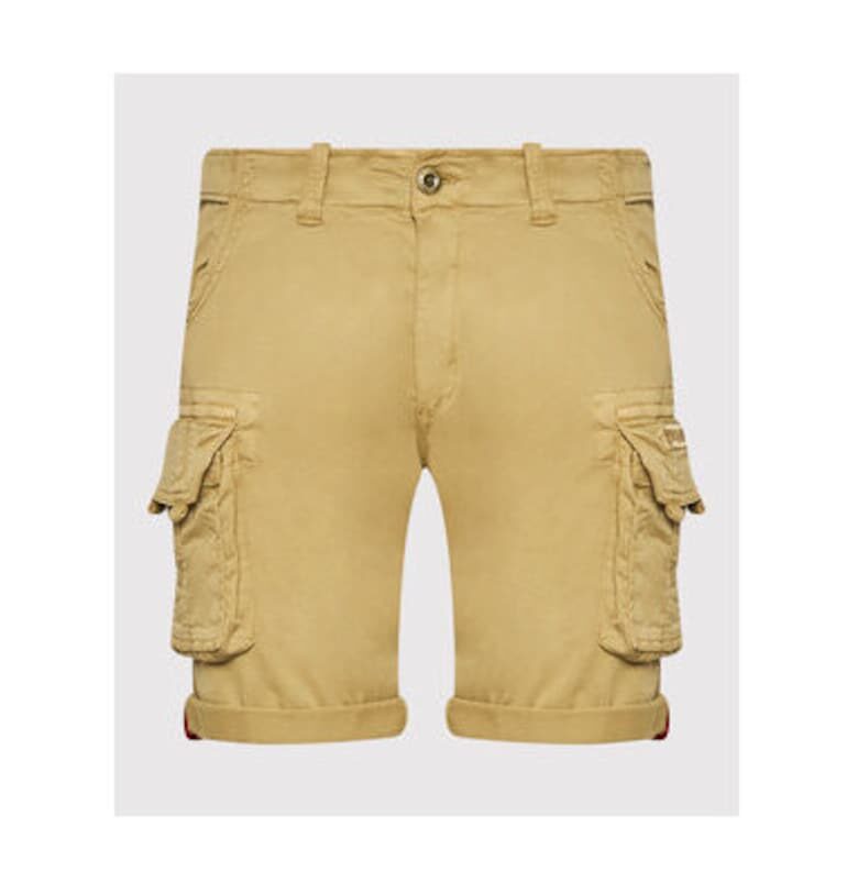 Мъжки къси панталони  176203 - памук - бежов - Бежов ALPHA INDUSTRIES