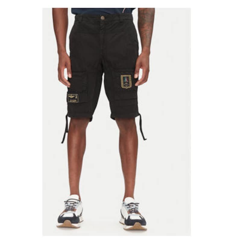 Мъжки къси панталони  251BE041CT1122 - памук - черен Aeronautica Militare