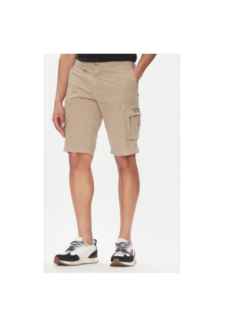 Мъжки къси панталони 251BE066CT1122 - памук - бежови - Бежов Aeronautica Militare