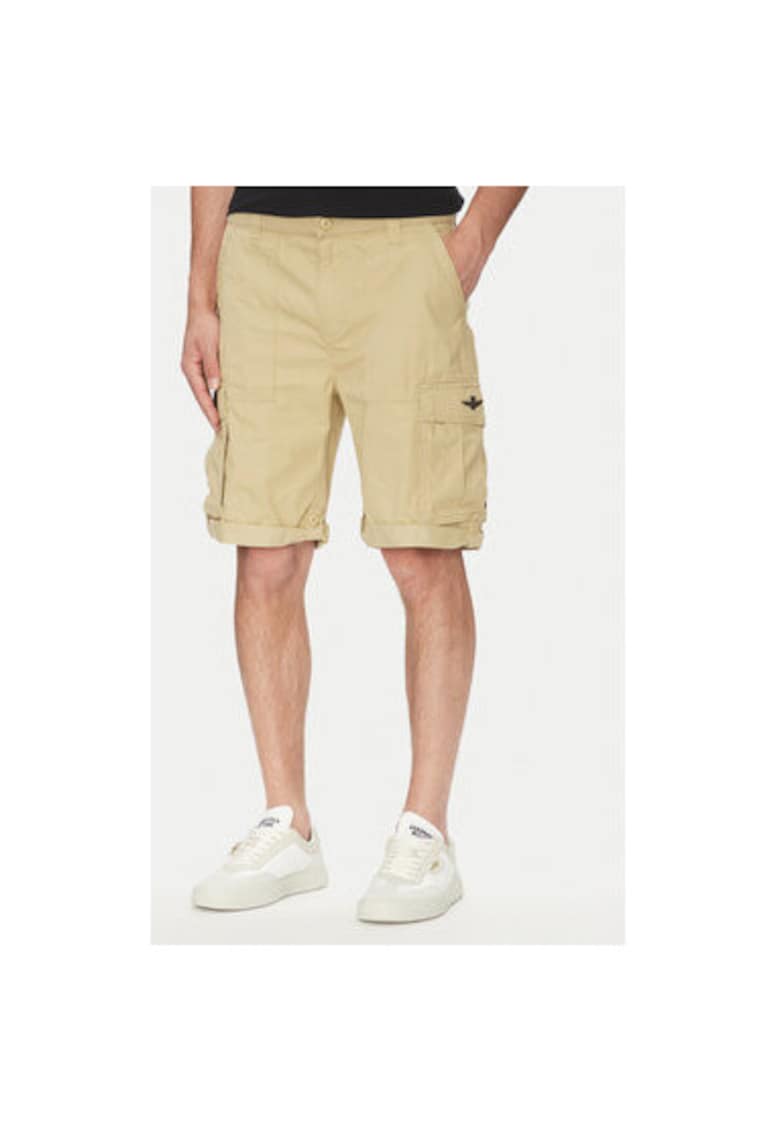 Мъжки къси панталони 251BE250CT3501 - памук - бежов - Бежов Aeronautica Militare