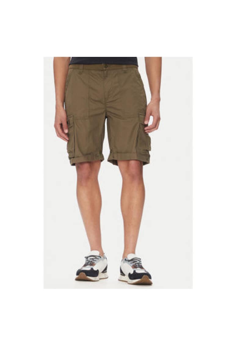 Мъжки къси панталони 251BE250CT3501 - памук - каки - Каки Aeronautica Militare