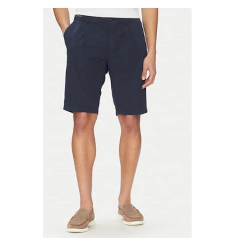 Мъжки къси панталони  25414034 - памук/лен - тъмносиньо - Тъмносин Paul Shark