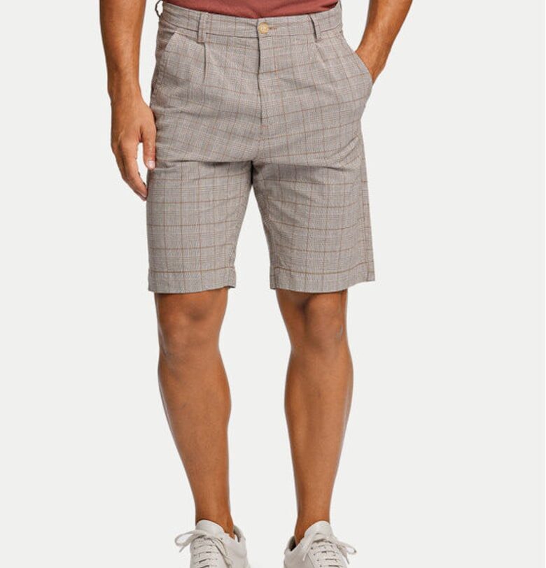 Мъжки къси панталони -  303585600 - Памук - Бежов - Бежов LINDBERGH