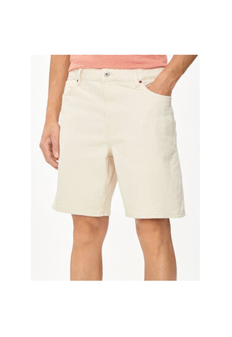 Мъжки къси панталони - Едноцветни - 303528867 - Памук - Бежов Solid
