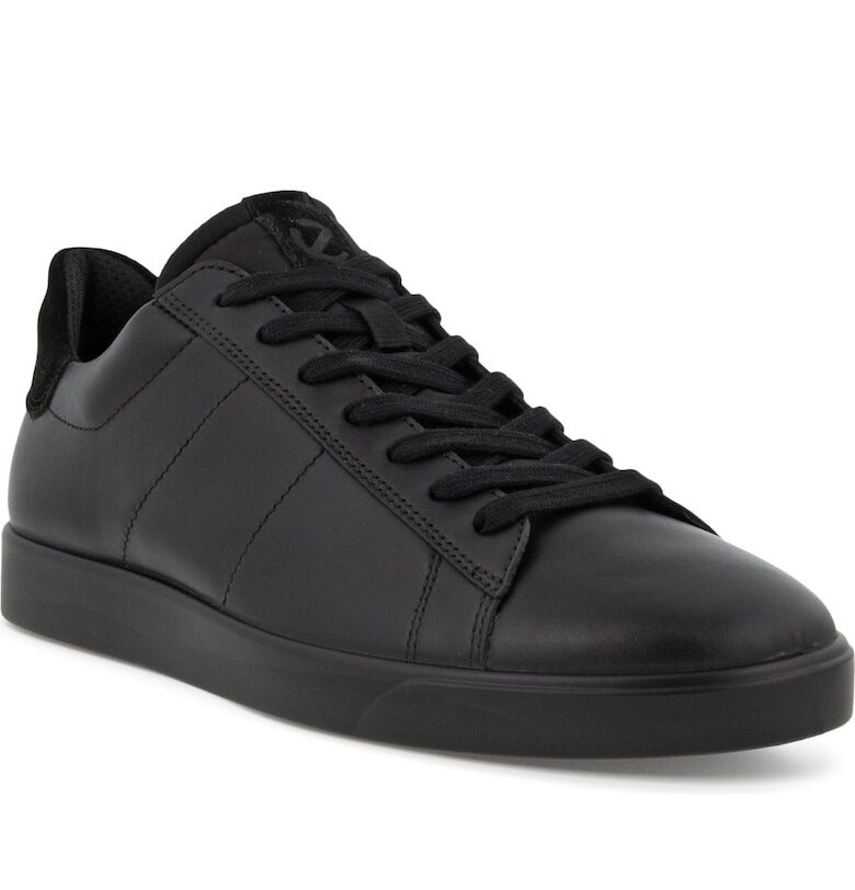 Мъжки маратонки  естествена кожа - черни - Черен Ecco