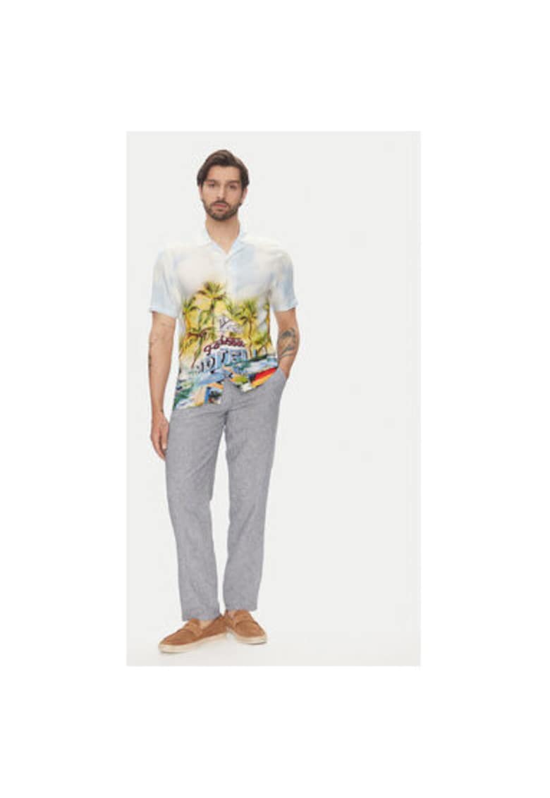 Мъжки панталон 30-003030 - Лен/Памук - Син - Син LINDBERGH