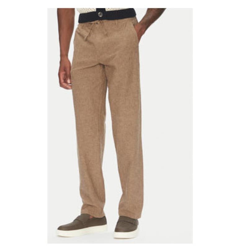 Мъжки панталон  30-008023 - Лен/Памук - Бежов - Бежов LINDBERGH