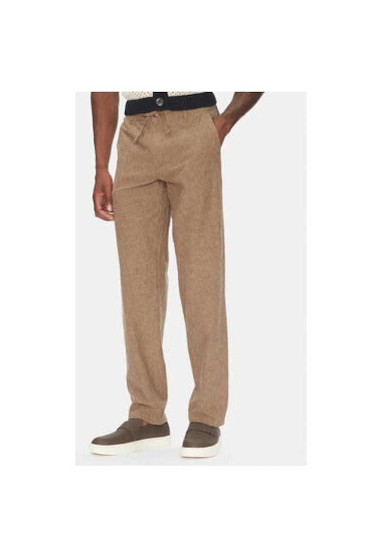 Мъжки панталон 30-008023 - Лен/Памук - Бежов - Бежов LINDBERGH