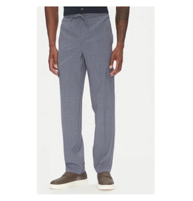 Мъжки панталон  30-01112A - Рециклиран полиестер/вискоза - Син - Син LINDBERGH