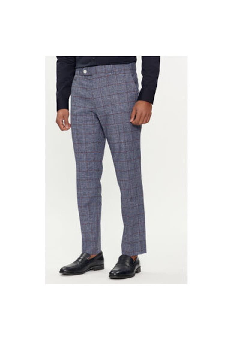 Мъжки панталон - 303675936 - Памук/Вълна/Вискоза - Син BOSS