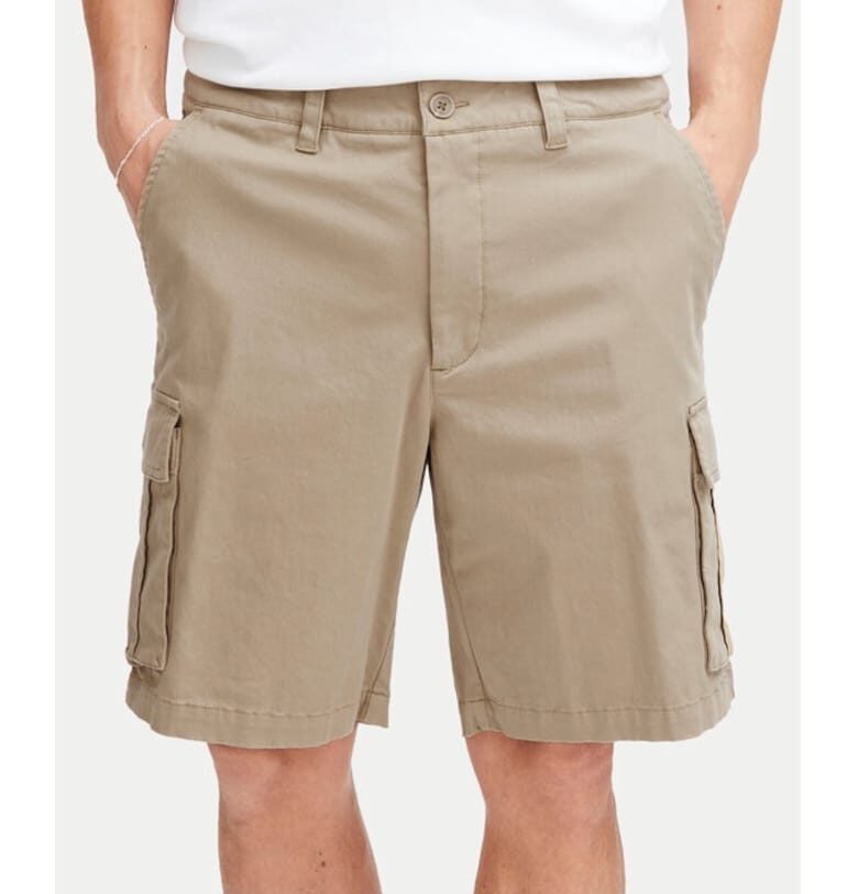 Мъжки панталон - едноцветен - 39313 - памук - бежов Solid