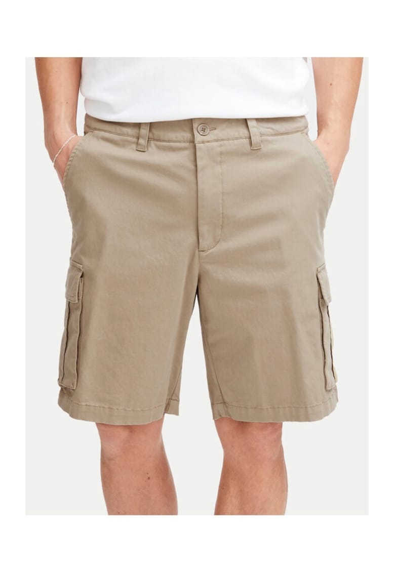 Мъжки панталон - едноцветен - 39313 - памук - бежов Solid