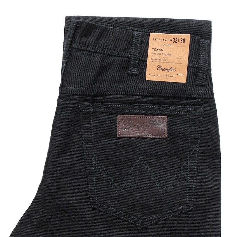 Мъжки панталон -  модел TEXAS - права кройка - с цип - 5 джоба - дишащ - удобен за всеки ден - издръжлив памук - размер 32/30 - черен Wrangler