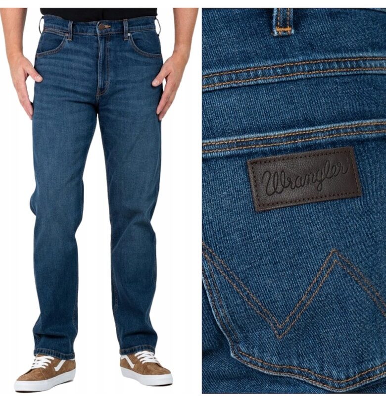 Мъжки панталони  Frontier прави - тъмносини - L32 - Син Wrangler