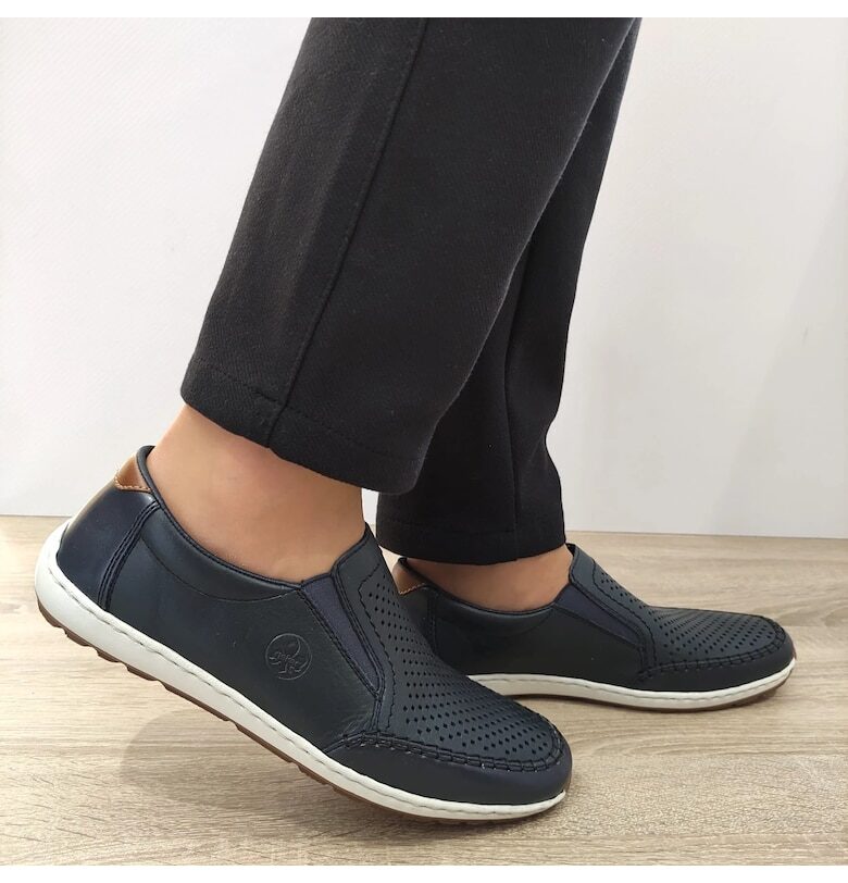 Мъжки перфорирани ежедневни обувки  08868-15 Navy Blue - Тъмносин - Тъмносин Rieker