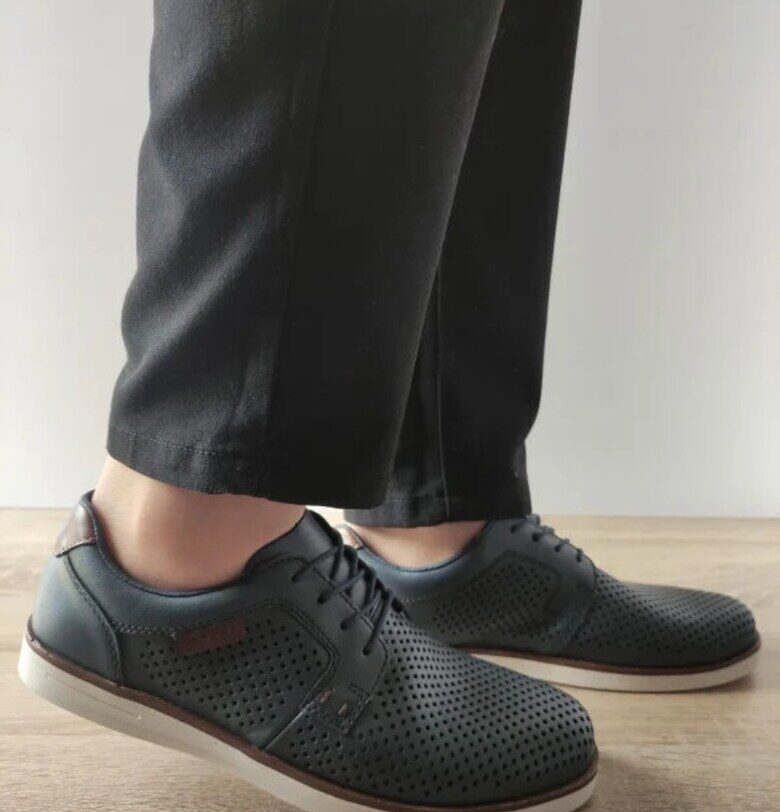 Мъжки перфорирани ежедневни обувки  B2306-14 - тъмносини - син - Син Rieker