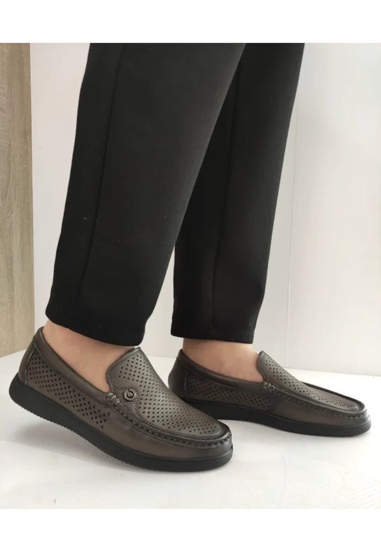 Мъжки перфорирани обувки 891-L008 сиви - сиви - Сив Mels