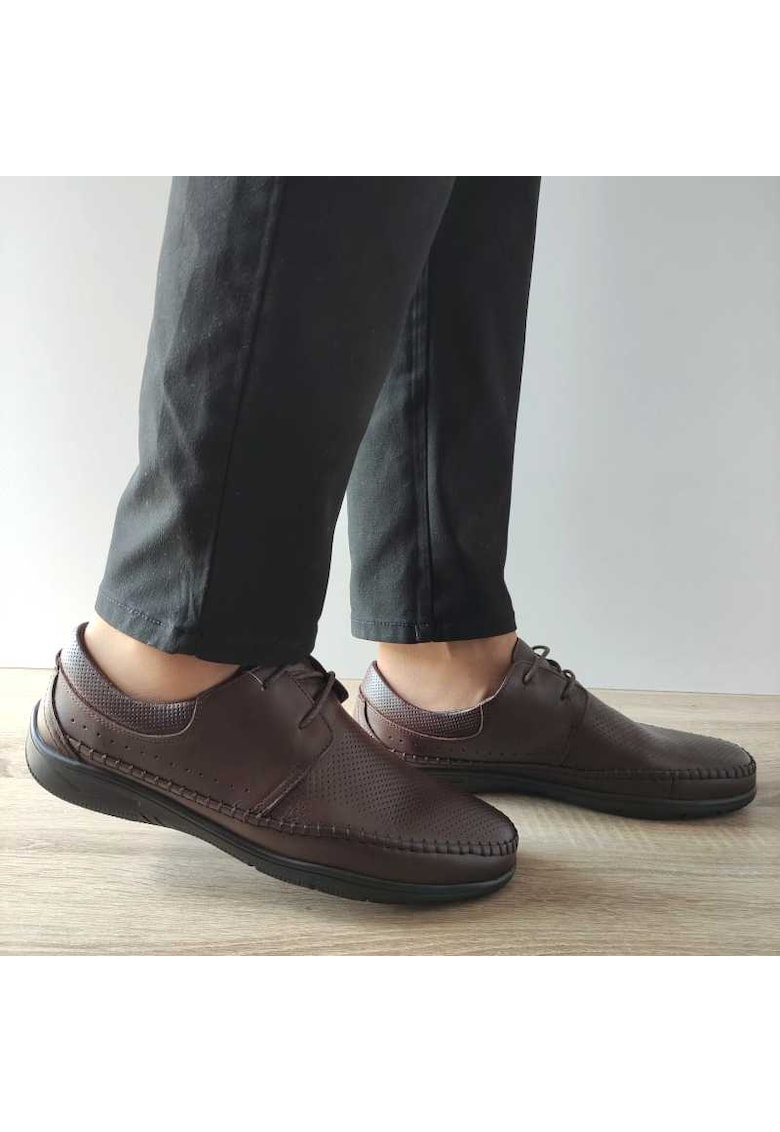 Мъжки перфорирани обувки Ota 11 C4-N Dark Brown - Brown - Кафяв Otter