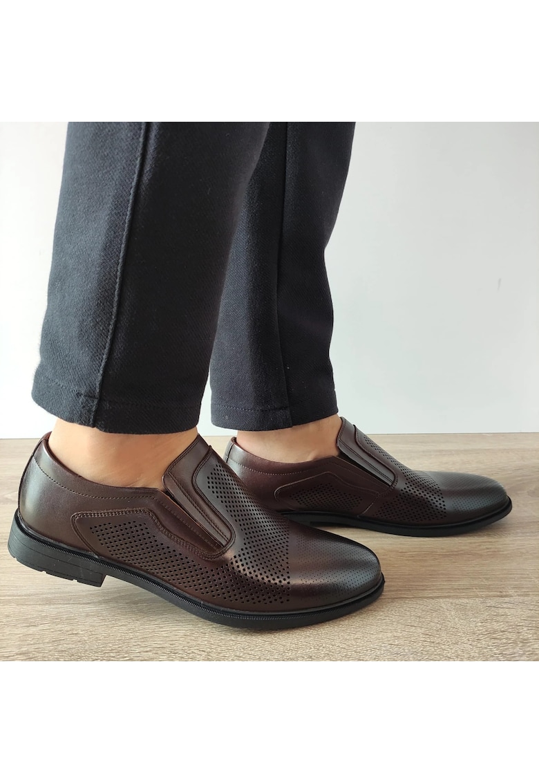 Мъжки перфорирани обувки Otter - Тъмнокафяв Conhpol