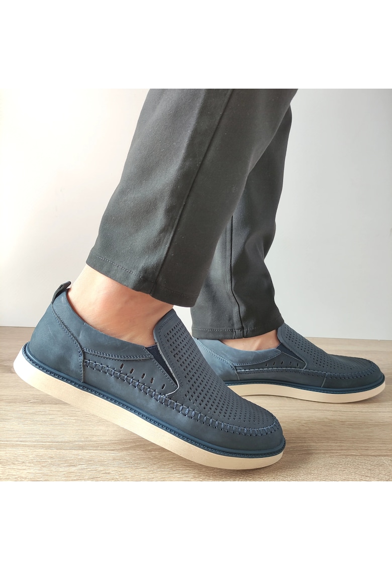 Мъжки перфорирани обувки Z1248703-5 Navy Blue - Navy Blue - Тъмносин Mels