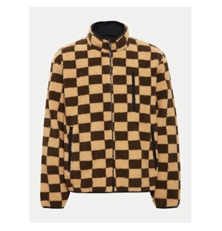 Мъжки полар - едноцветен - 304021367 - полиестер - бежов - Бежов Solid