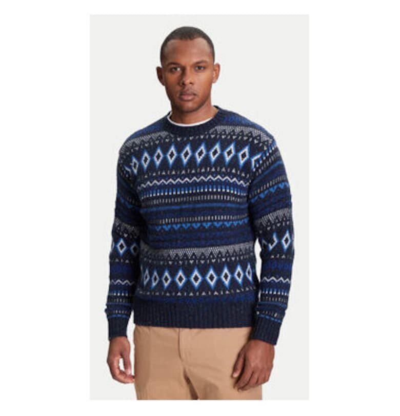 Мъжки пуловер  1137K107V - Вълна/Найлон - Син - Син United Colors of Benetton