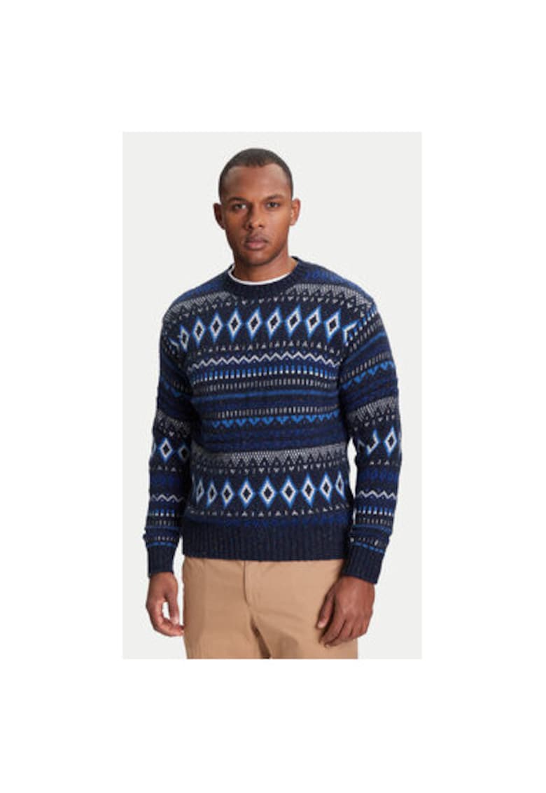Мъжки пуловер 1137K107V - Вълна/Найлон - Син - Син United Colors of Benetton