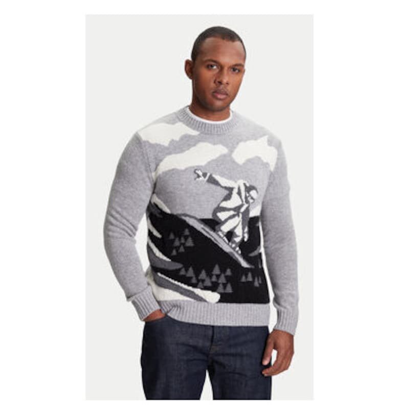 Мъжки пуловер  1244K108R - Вълна/Найлон - Сив - Сив United Colors of Benetton