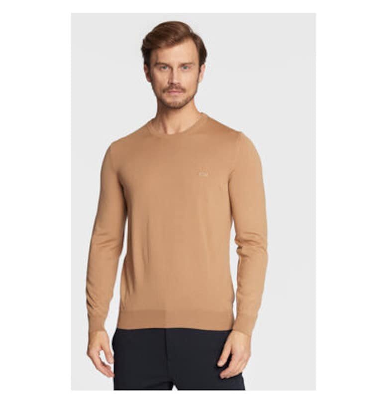 Мъжки пуловер -  301462019 - Вълнен - Бежов - Бежов BOSS