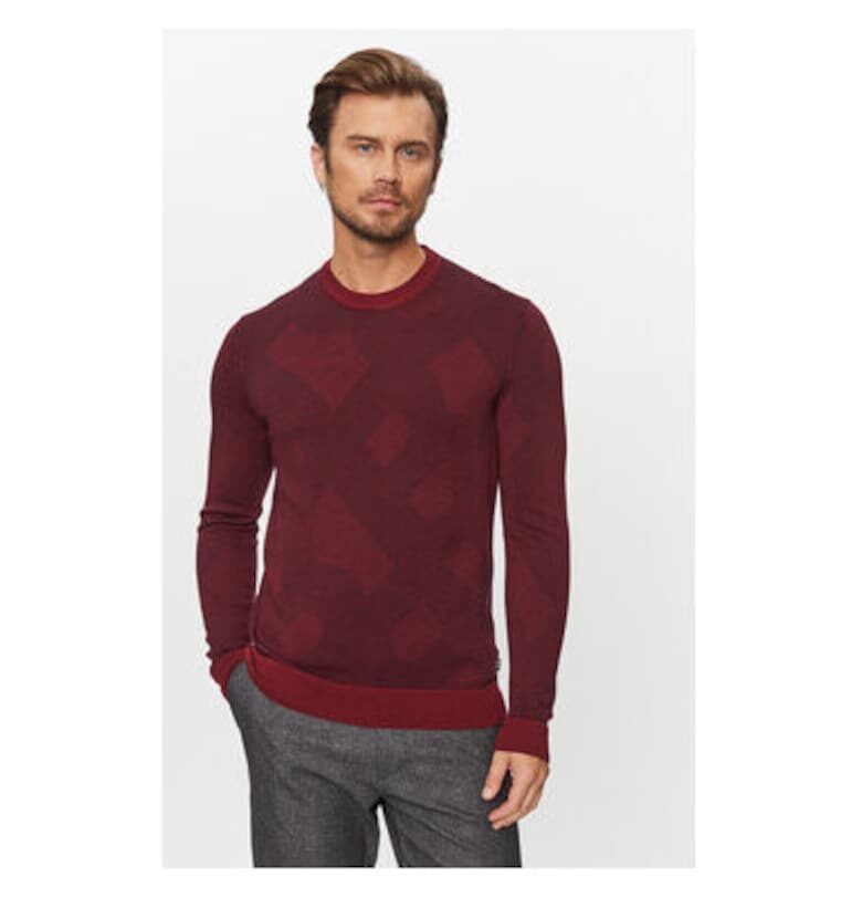 Мъжки пуловер -  302941469 - Вълнен - Червен - Червен BOSS