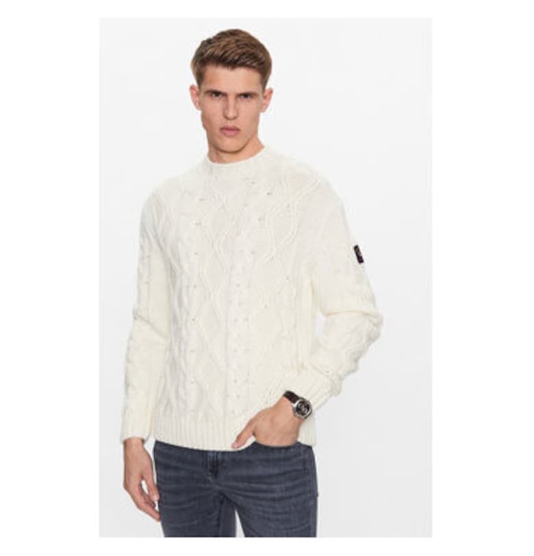 Мъжки пуловер -  303015336 - Вълна - Бежов - Бежов Paul Shark