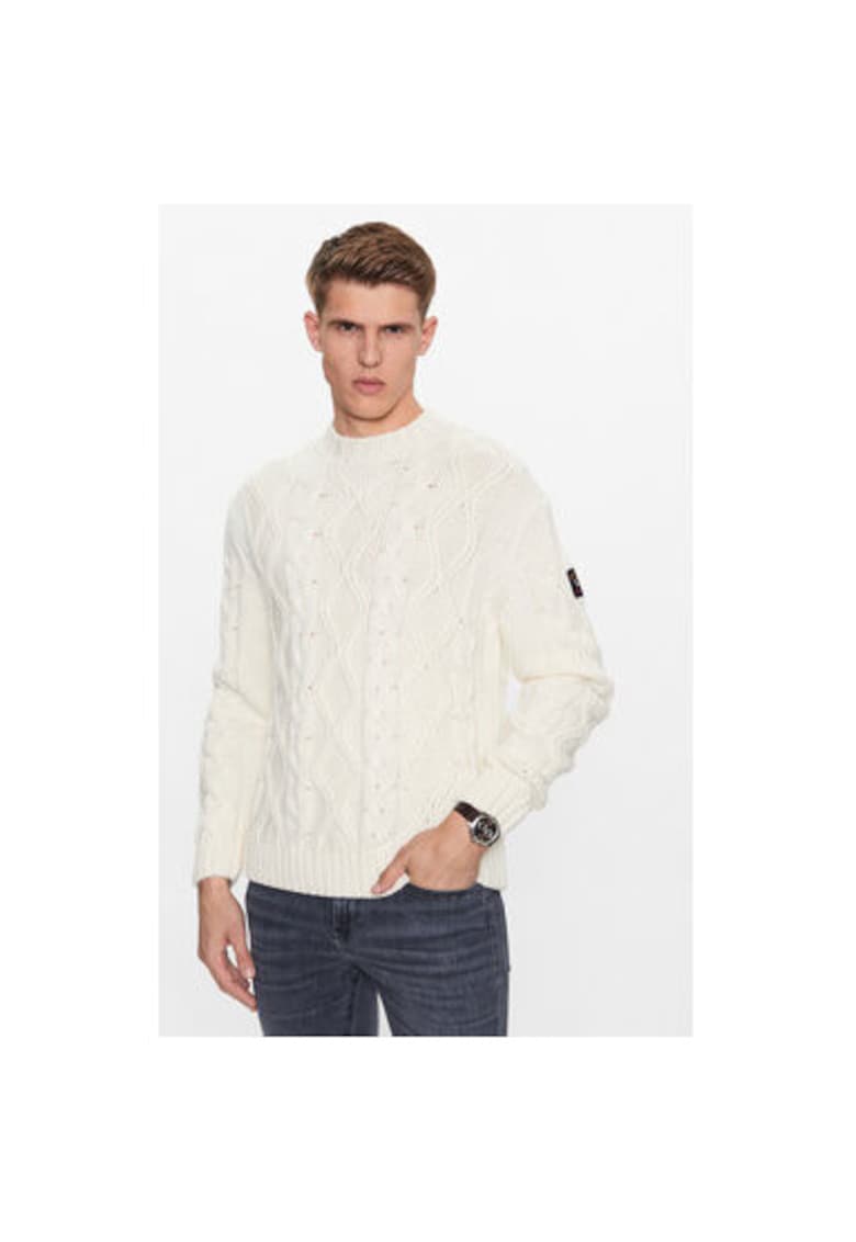 Мъжки пуловер - 303015336 - Вълна - Бежов - Бежов Paul Shark