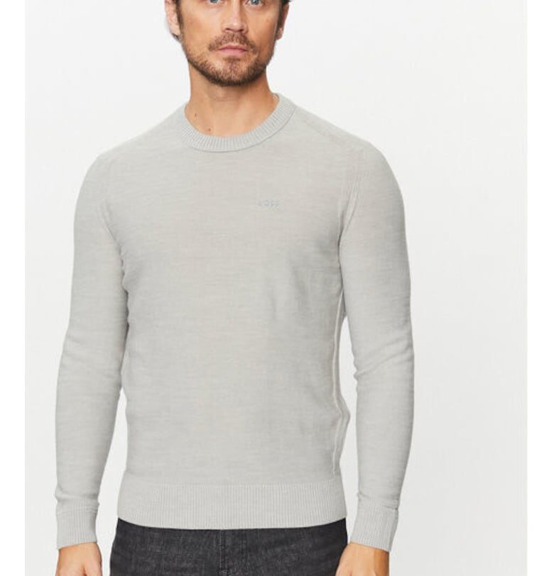 Мъжки пуловер -  303387822 - Вълна/Акрил - 3XL INTL - Сив BOSS