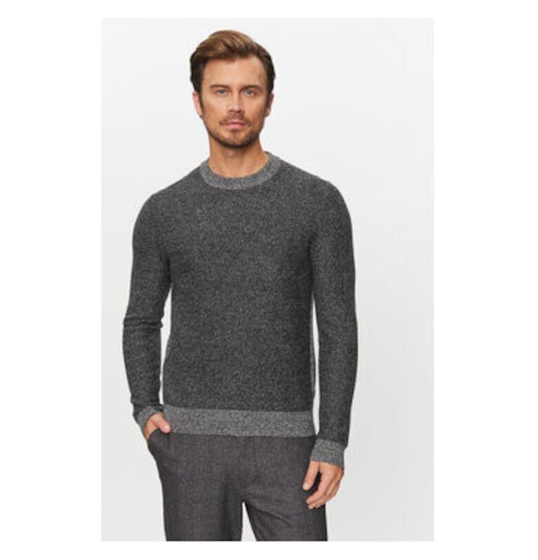 Мъжки пуловер -  303388478 - Вълна/Памук - 2XL INTL - Черен BOSS