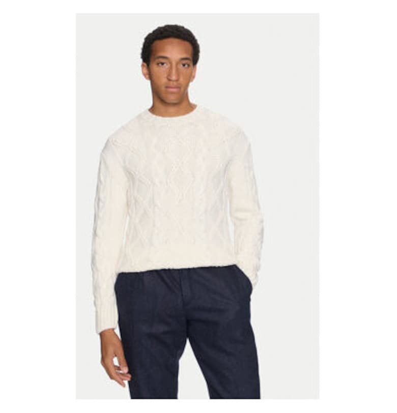 Мъжки пуловер -  304174261 - Вълна - Бежов - Бежов Paul Shark