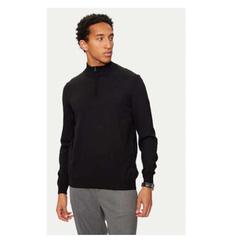 Мъжки пуловер -  304240720 - Вълнен - Черен - Черен BOSS