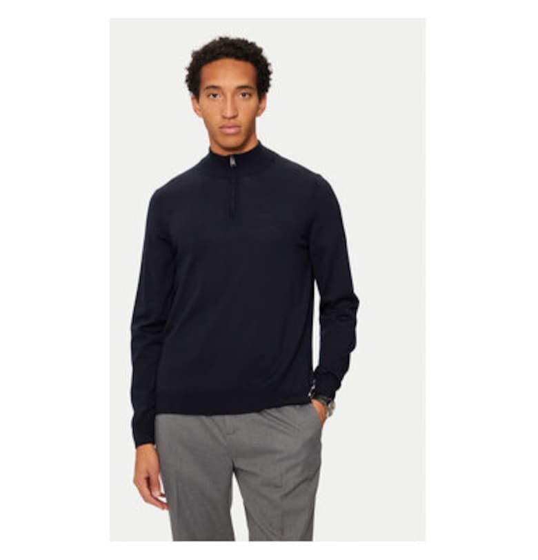 Мъжки пуловер -  304240768 - Вълнен - Син - Син BOSS