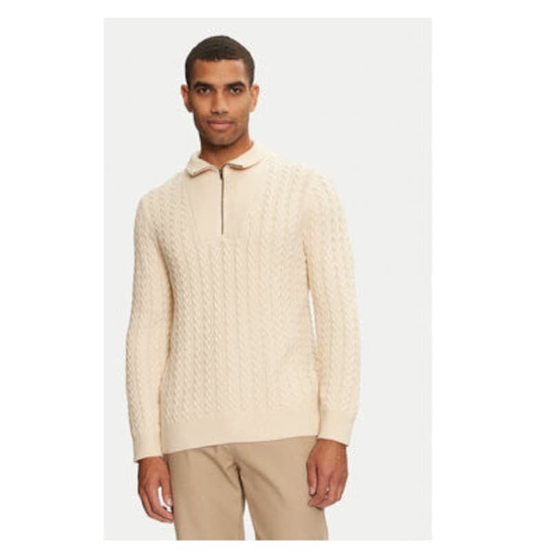 Мъжки пуловер -  304281068 - Вискоза/Памук/Найлон - Бежов - Бежов Wrangler