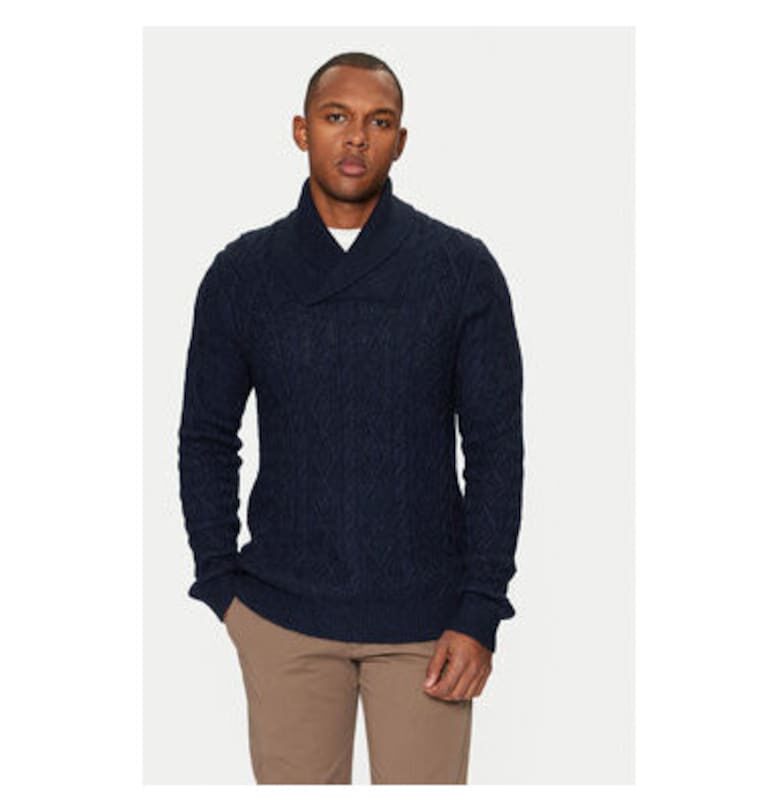 Мъжки пуловер -  304370441 - Памук/Вълна - Син - Син sOliver