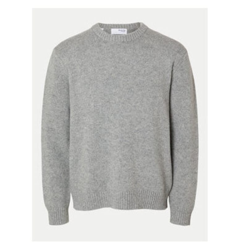 Мъжки пуловер -  304520471 - Вълна/Найлон - Сив - Сив Selected Homme