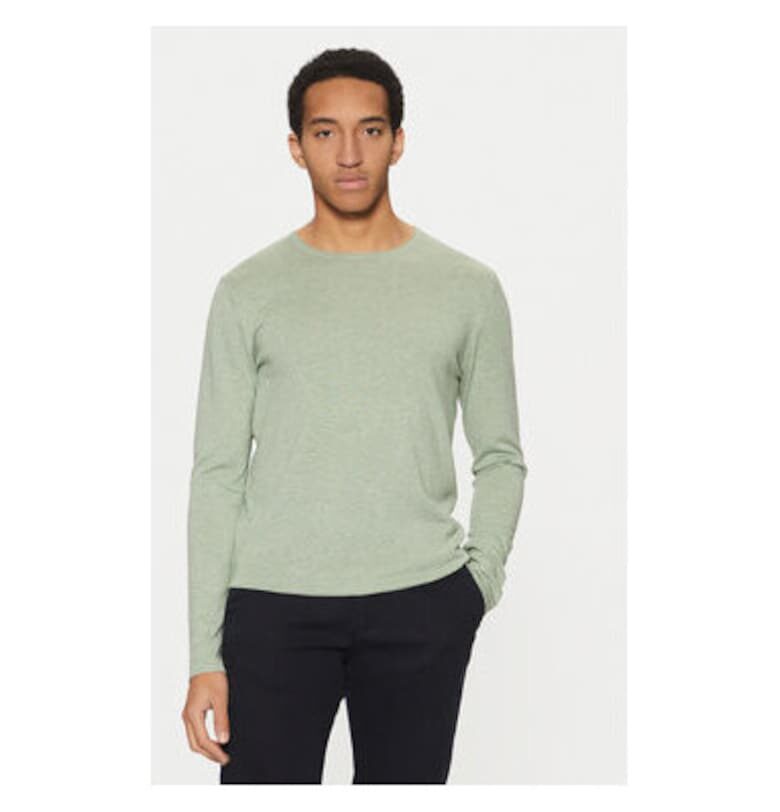 Мъжки пуловер -  304704536 - Тенсел/Органичен памук - Зелен - Зелен Selected Homme