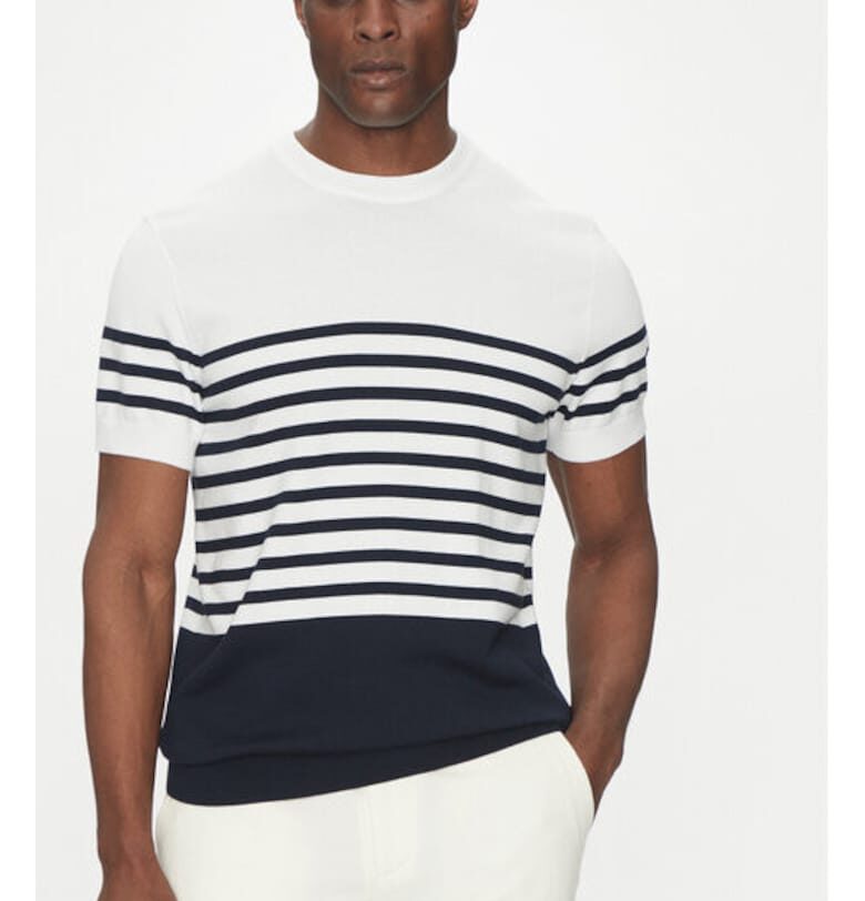 Мъжки пуловер -  305099983 - Модал/Памук/Полиамид - Син - Син Hechter Paris