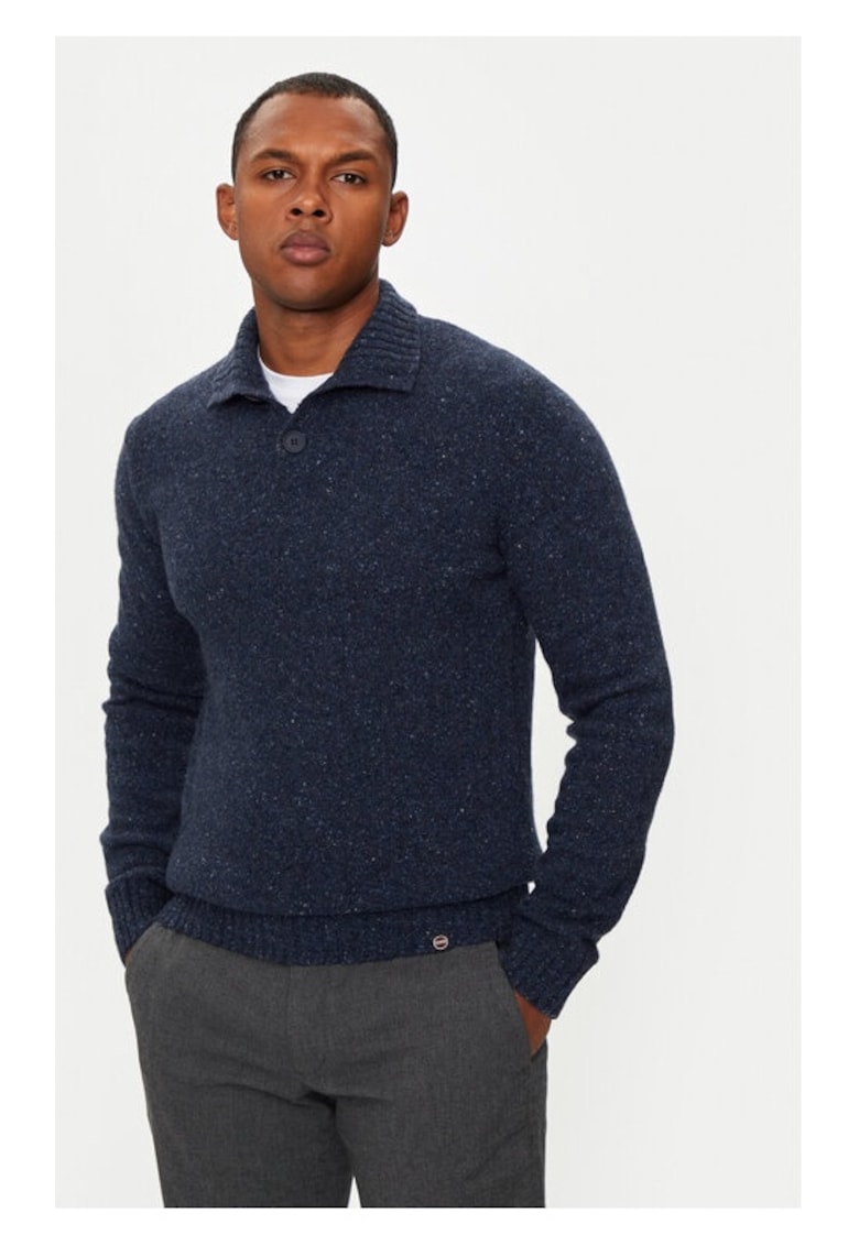 Мъжки пуловер - 467004 - тъмносин - вълна Colmar