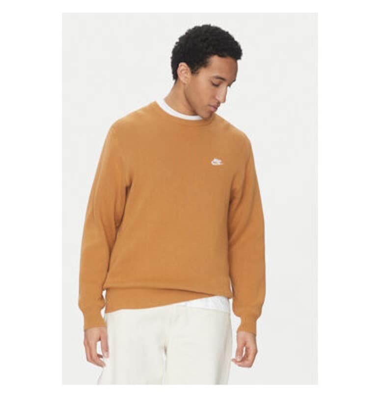 Мъжки пуловер  FQ2912 - памук - XS INTL - кафяв Nike