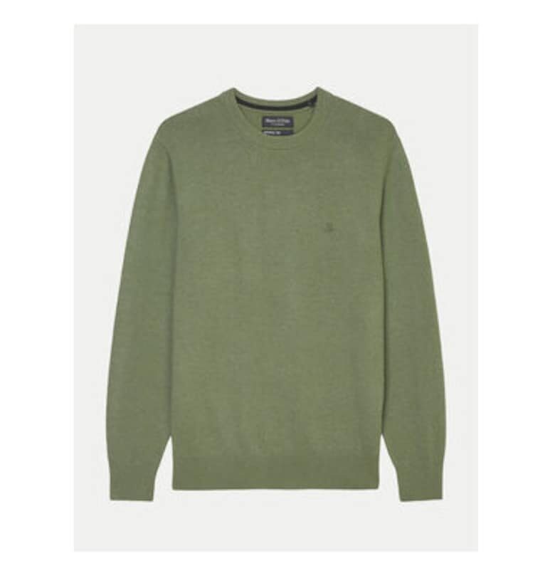 Мъжки пуловер - Marc O'Polo - 304173523 - Памук/Вълна - Зелен - Зелен marc o polo