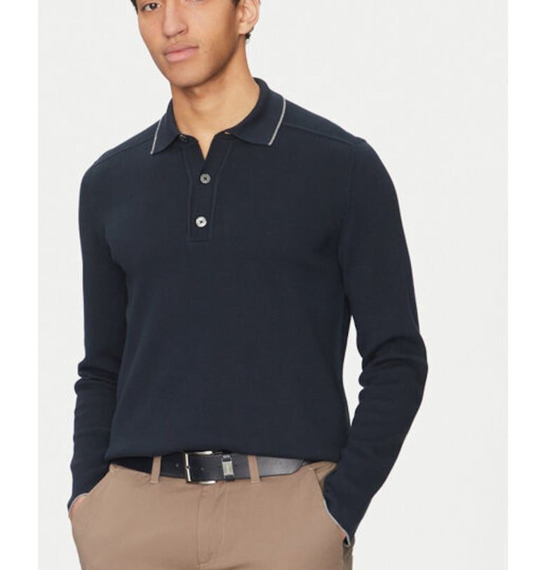 Мъжки пуловер - Marc O'Polo - 304826801 - Памук - Син - Син marc o polo